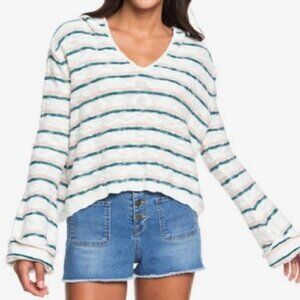 Roxy Sun Express Hooded Knit Beach Sweater XS/S, Relaxed fit Cotton Summer
